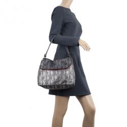 Pre Owned Carolina Herrera Perforated Flap Shoulder Bag