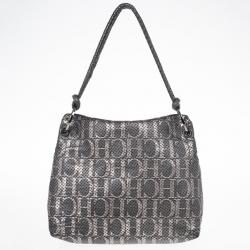 Pre Owned Carolina Herrera Perforated Flap Shoulder Bag