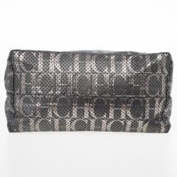 Pre Owned Carolina Herrera Perforated Flap Shoulder Bag