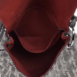 Pre Owned Carolina Herrera Perforated Flap Shoulder Bag