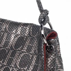 Pre Owned Carolina Herrera Perforated Flap Shoulder Bag