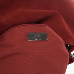 Pre Owned Carolina Herrera Perforated Flap Shoulder Bag