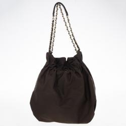 Pre Owned Carolina Herrera Bow Drawstring Chain Hobo