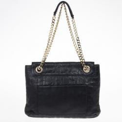 Pre Owned Carolina Herrera ‘Audrey’ Black Monogram Embossed Bag