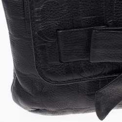 Pre Owned Carolina Herrera ‘Audrey’ Black Monogram Embossed Bag