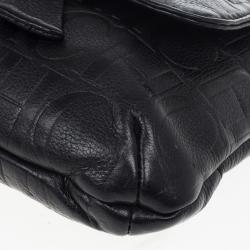 Pre Owned Carolina Herrera ‘Audrey’ Black Monogram Embossed Bag