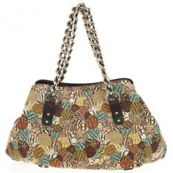 Pre Owned Carolina Herrera Multicolored Signature Large Tote