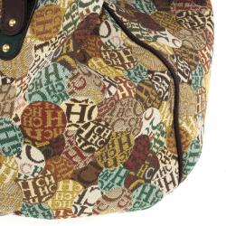 Pre Owned Carolina Herrera Multicolored Signature Large Tote