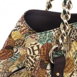 Pre Owned Carolina Herrera Multicolored Signature Large Tote