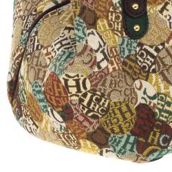 Pre Owned Carolina Herrera Multicolored Signature Large Tote