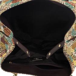 Pre Owned Carolina Herrera Multicolored Signature Large Tote