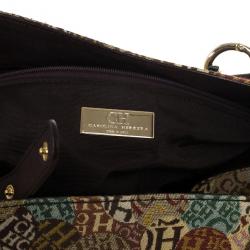 Pre Owned Carolina Herrera Multicolored Signature Large Tote