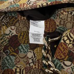 Pre Owned Carolina Herrera Multicolored Signature Large Tote
