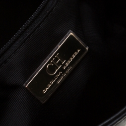Pre Owned Carolina Herrera Black Monogram Leather Audrey Shoulder Bag