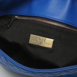Pre Owned Carolina Herrera Blue Quilted Leather Chain Shoulder Bag