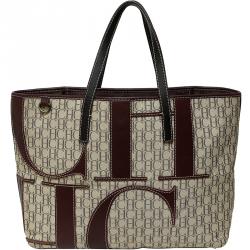 Pre Owned Carolina Herrera Tricolor Monogram Canvas and Leather Tote