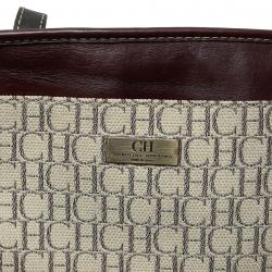 Pre Owned Carolina Herrera Tricolor Monogram Canvas and Leather Tote