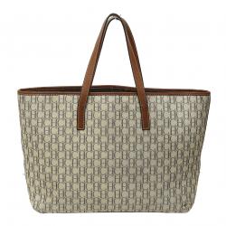 Pre Owned Carolina Herrera Tricolor Monogram Canvas and Leather Tote