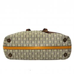 Pre Owned Carolina Herrera Tricolor Monogram Canvas and Leather Tote