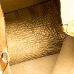 Pre Owned Carolina Herrera Gold Monogram Leather Matryoshka Tote