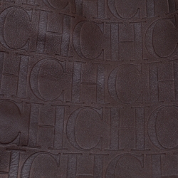 Pre Owned Carolina Herrera Brown Monogram Leather Matryoshka Tote