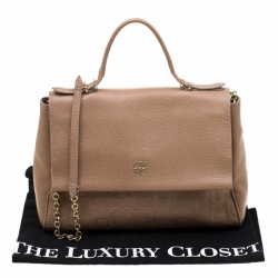 مملوكة مسبقًا Carolina Herrera Light Brown Leather Minuetto Top Handle Bag