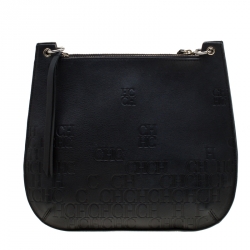 Pre Owned Carolina Herrera Black Leather Castanuela Messenger Bag