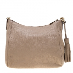 Pre Owned Carolina Herrera Beige Leather Maria Shoulder Bag
