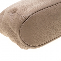 Pre Owned Carolina Herrera Beige Leather Maria Shoulder Bag