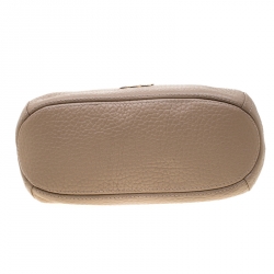 Pre Owned Carolina Herrera Beige Leather Maria Shoulder Bag