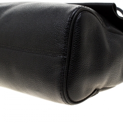Carolina Herrera Black Leather Minuetto Flap Top Handle Bag