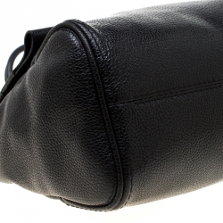 Carolina Herrera Black Leather Minuetto Flap Top Handle Bag