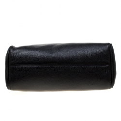 Carolina Herrera Black Leather Minuetto Flap Top Handle Bag