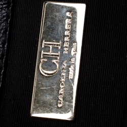 Pre Owned Carolina Herrera Black Leather Crossbody Bag