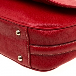 Carolina Herrera Red Leather Flap Crossbody Bag