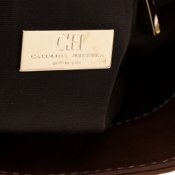 Pre Owned Carolina Herrera Brown Leather Shoulder Bag