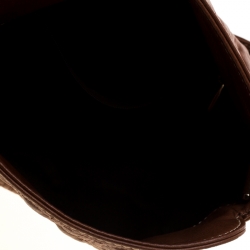 Pre Owned Carolina Herrera Brown Leather Shoulder Bag