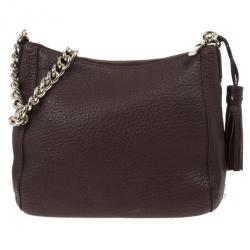 Pre Owned Carolina Herrera Brown Pebbled Leather Maria Bag