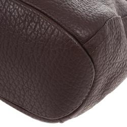 Pre Owned Carolina Herrera Brown Pebbled Leather Maria Bag