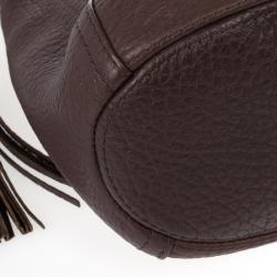 Pre Owned Carolina Herrera Brown Pebbled Leather Maria Bag