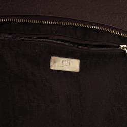 Pre Owned Carolina Herrera Brown Pebbled Leather Maria Bag