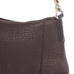 Pre Owned Carolina Herrera Brown Pebbled Leather Maria Bag