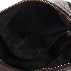 Pre Owned Carolina Herrera Brown Pebbled Leather Maria Bag