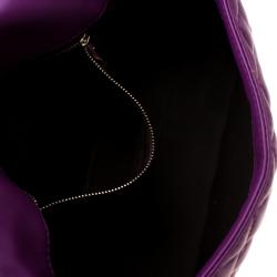 Pre Owned Carolina Herrera Purple Quilted Flap Bag