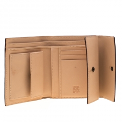 Pre Owned Carolina Herrera Red Monogram Leather Wallet