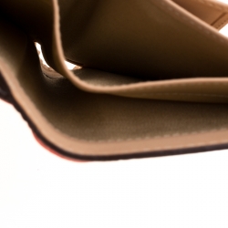 Pre Owned Carolina Herrera Red Monogram Leather Wallet