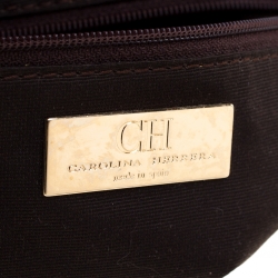 Pre Owned Carolina Herrera Hot Pink Monogram Leather Audrey Shoulder Bag