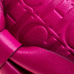 Pre Owned Carolina Herrera Hot Pink Monogram Leather Audrey Shoulder Bag