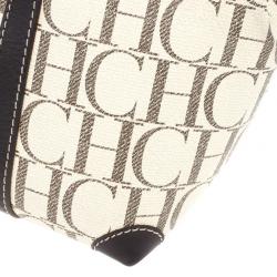 Pre Owned Carolina Herrera Monogram Coated Canvas Small Shopper Bag