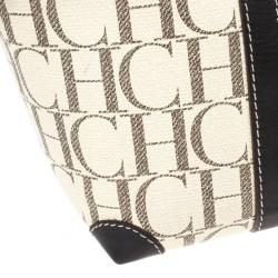 Pre Owned Carolina Herrera Monogram Coated Canvas Small Shopper Bag